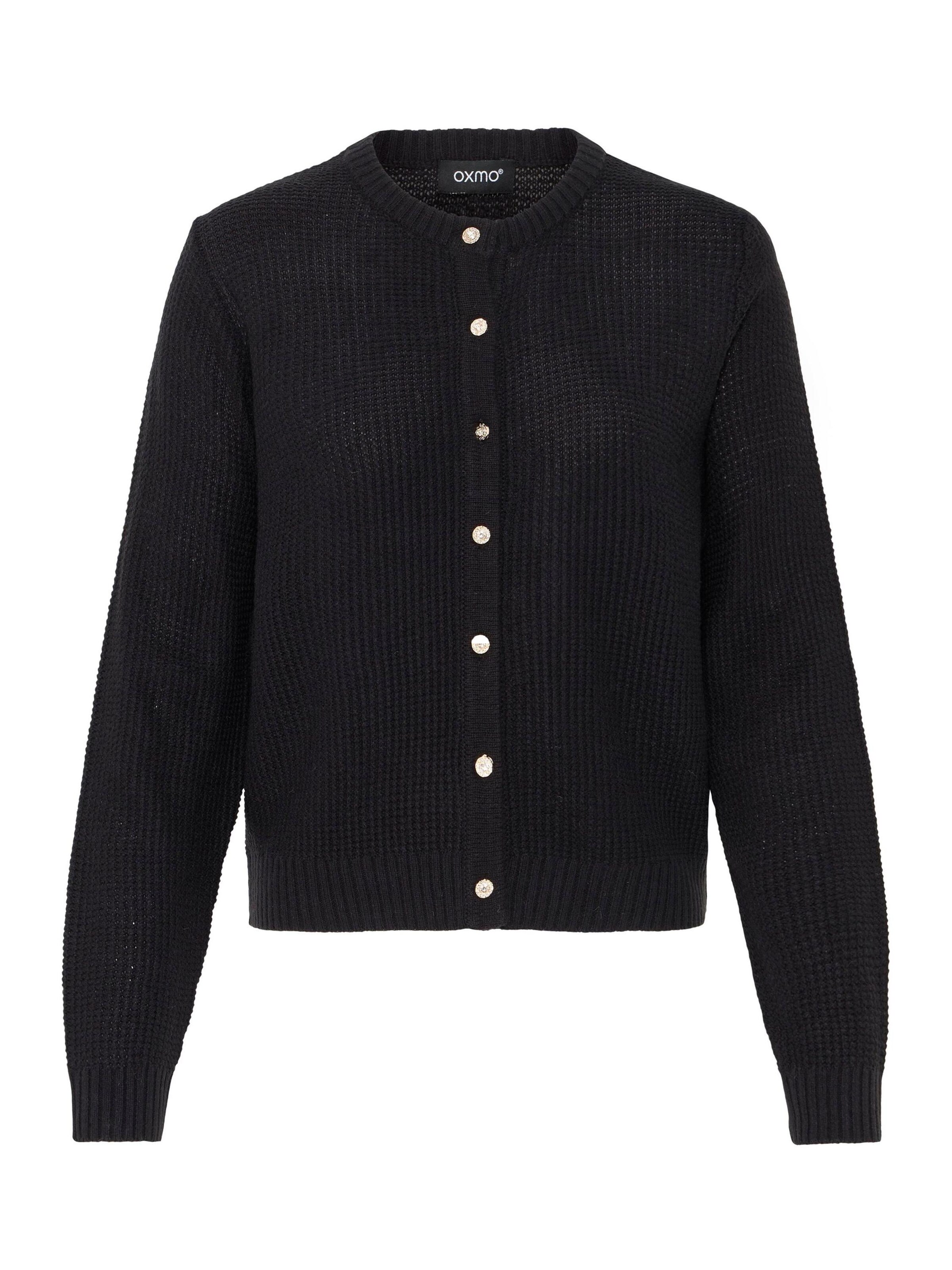 Oxmo Gebreid vest ' OXBMMOMA CARDIGAN ' in de kleur Donkergrijs, Productweergave