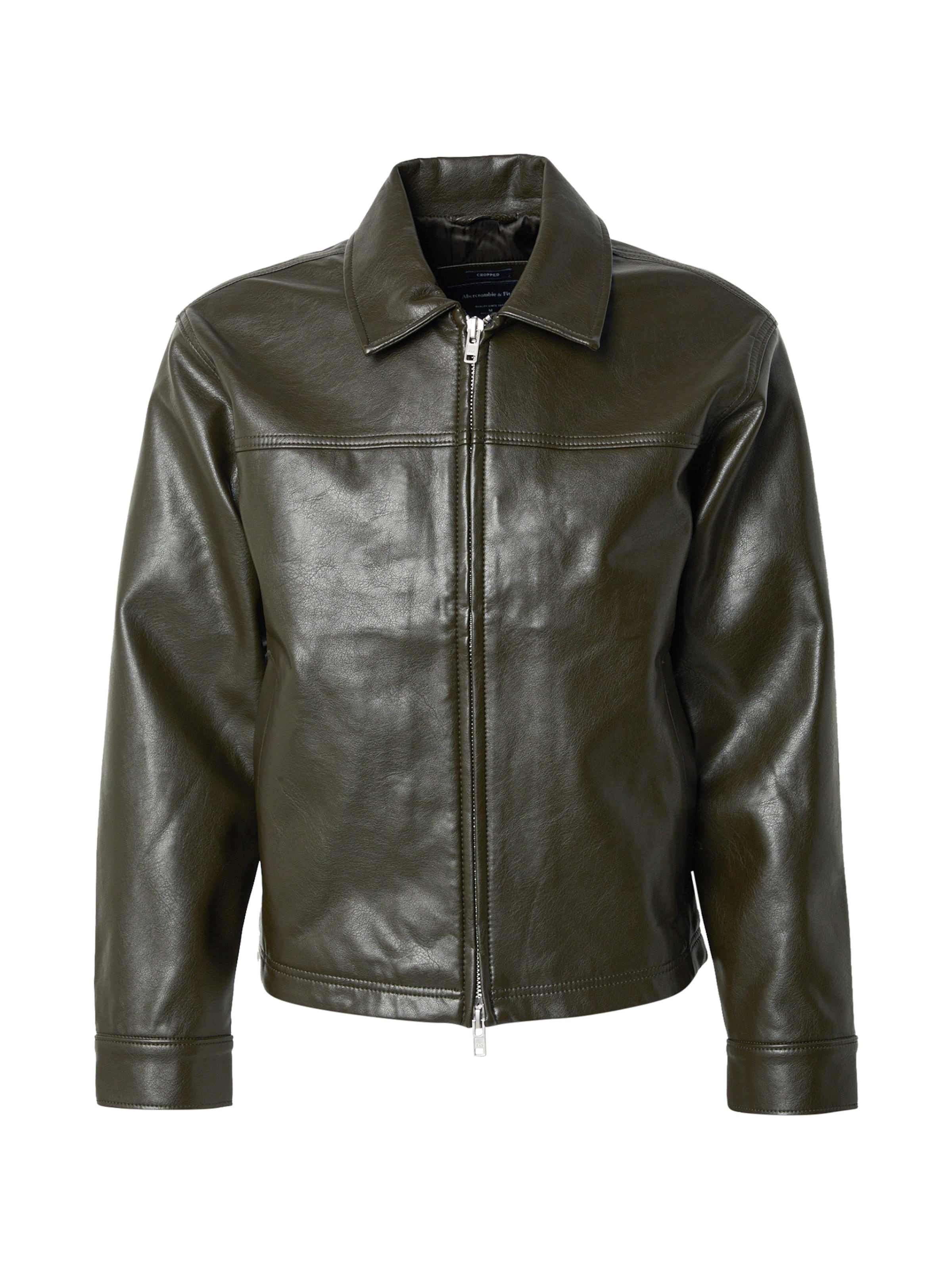 Abercrombie & Fitch Φθινοπωρινό και ανοιξιάτικο μπουφάν σε πράσινο: μπροστά