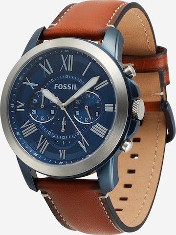 FOSSIL Analog klocka 'Grant FS5151' i brun: framsida