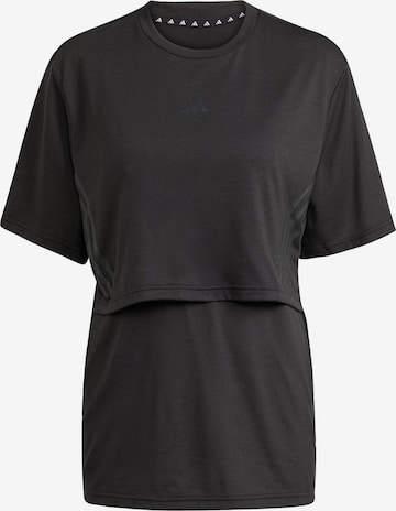 juoda ADIDAS PERFORMANCE Sportiniai marškinėliai 'Maternity': priekis