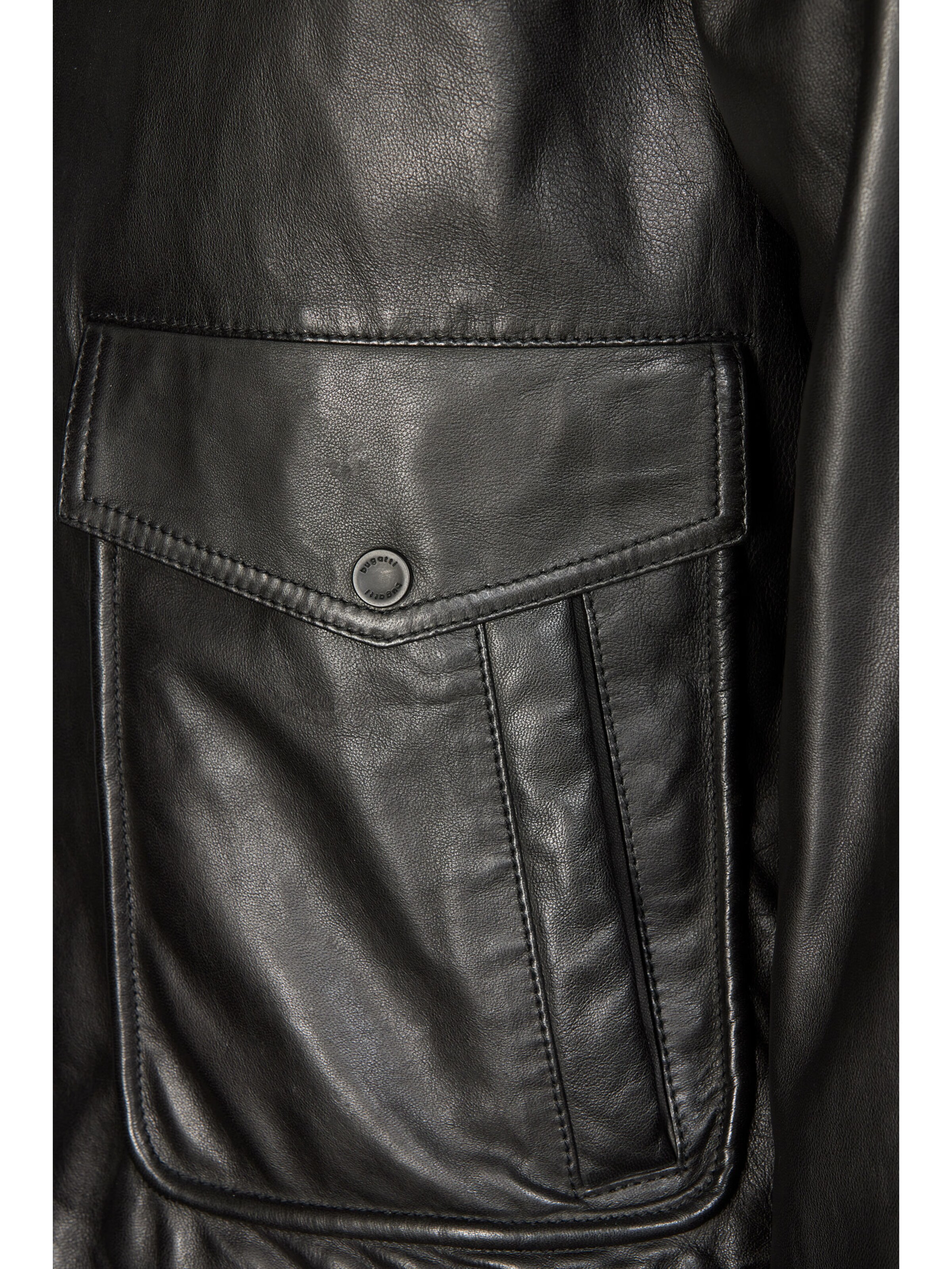 bugatti Lederjacke 'BUSanto' in Schwarz