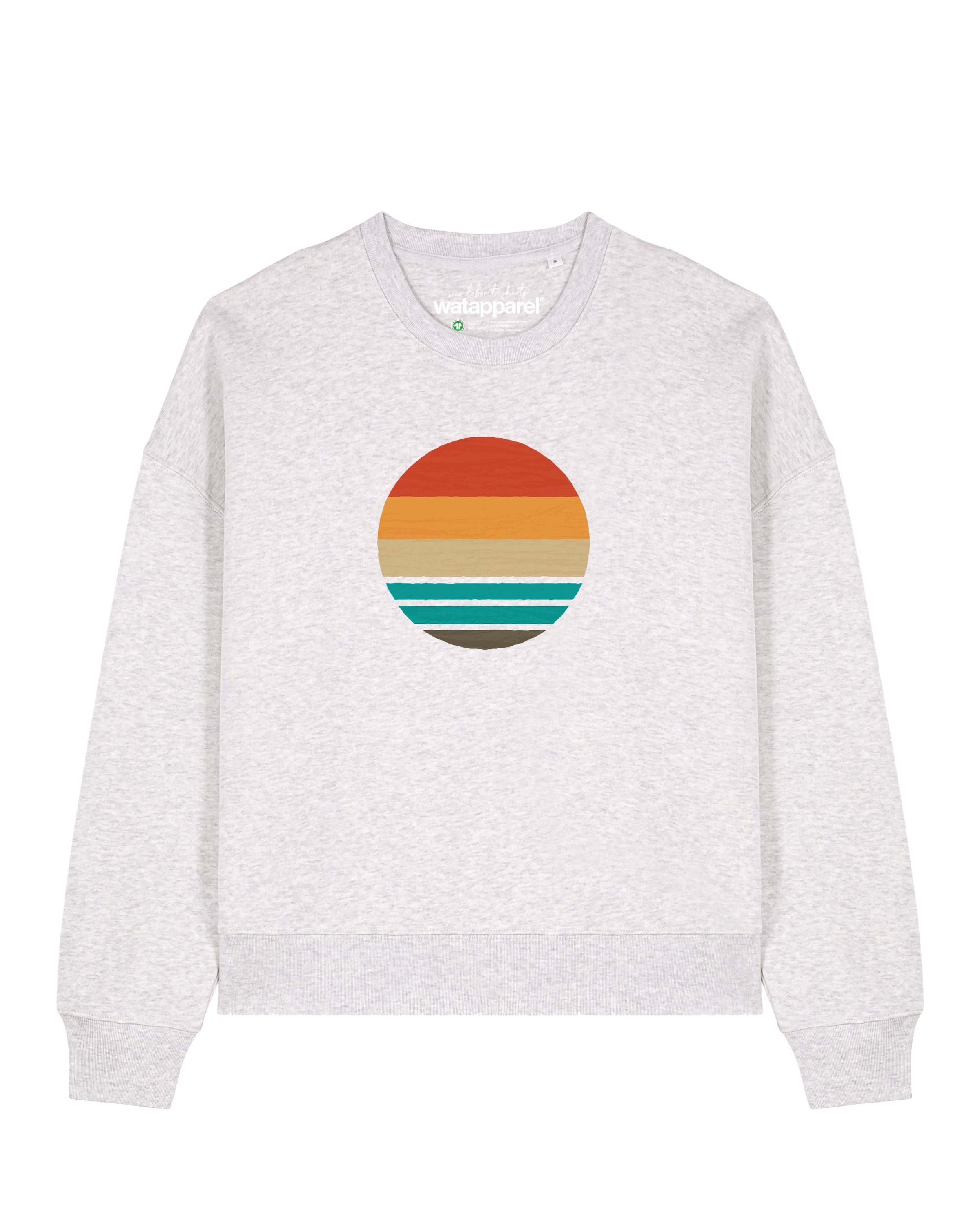 Sweat-shirt 'Retro Sunset Ocean' Watapparel en gris : devant