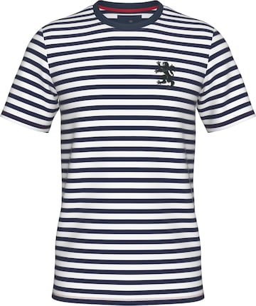 Line One Functioneel shirt 'Line One Rundhals T-Shirt mit Print' in Blauw: voorkant