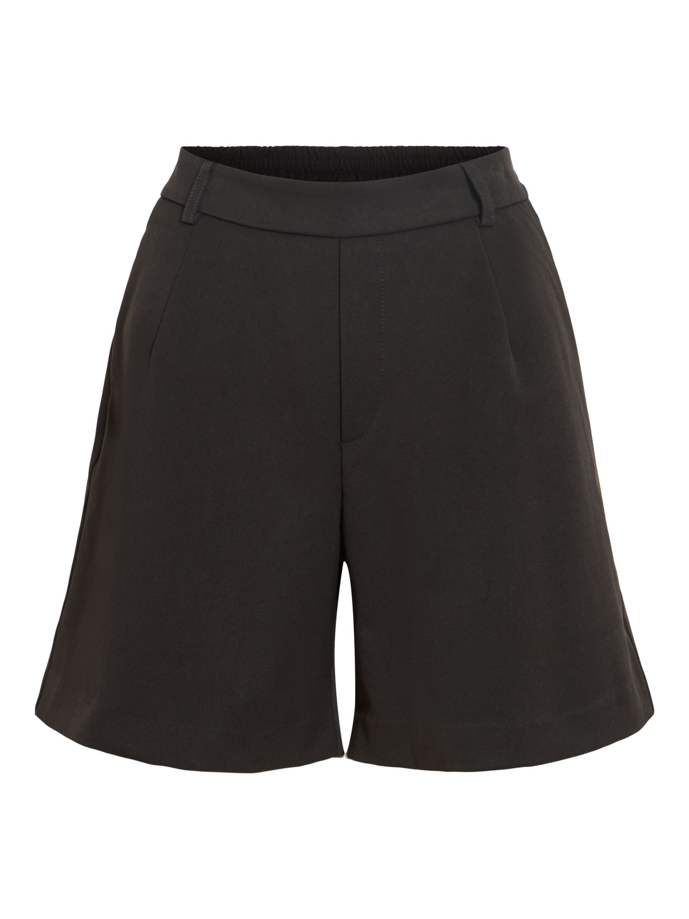 VILA Pleat-front trousers 'VIVarone' in Black: front