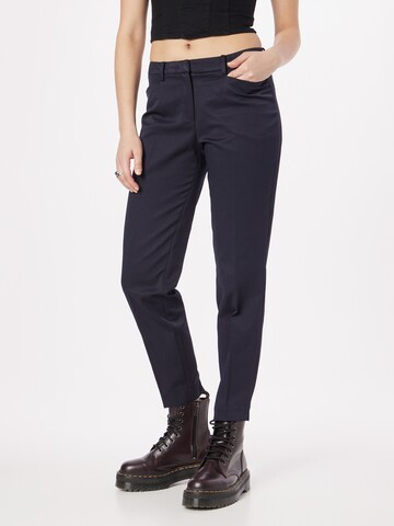 MORE & MORE Regular Pleated Pants in Blue: front