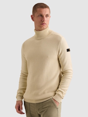 PME Legend Pullover 'Pullover in 100% cotton with high collar' in Beige: Vorderseite