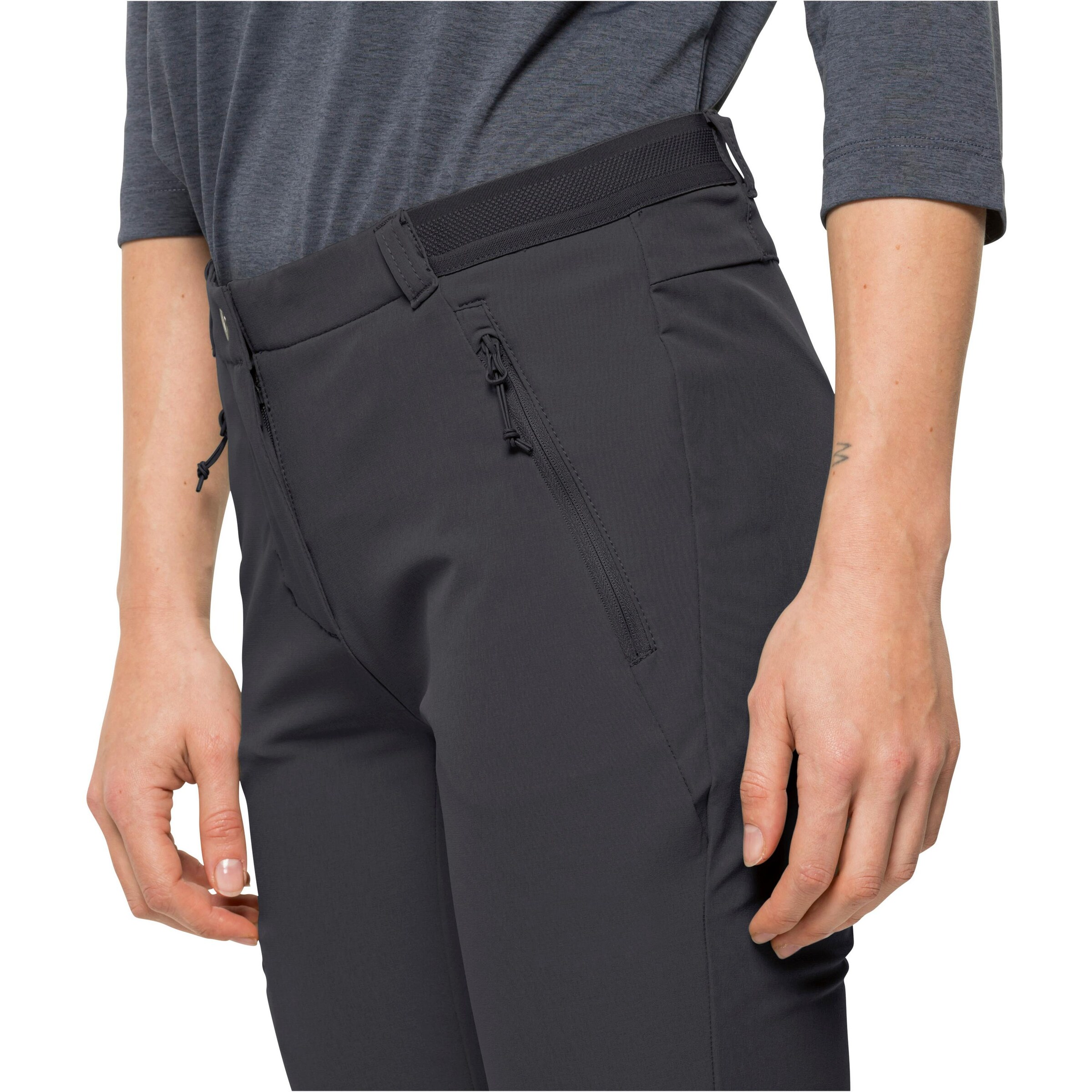 JACK WOLFSKIN Regular Outdoor Pants 'GEIGELSTEIN' in Black