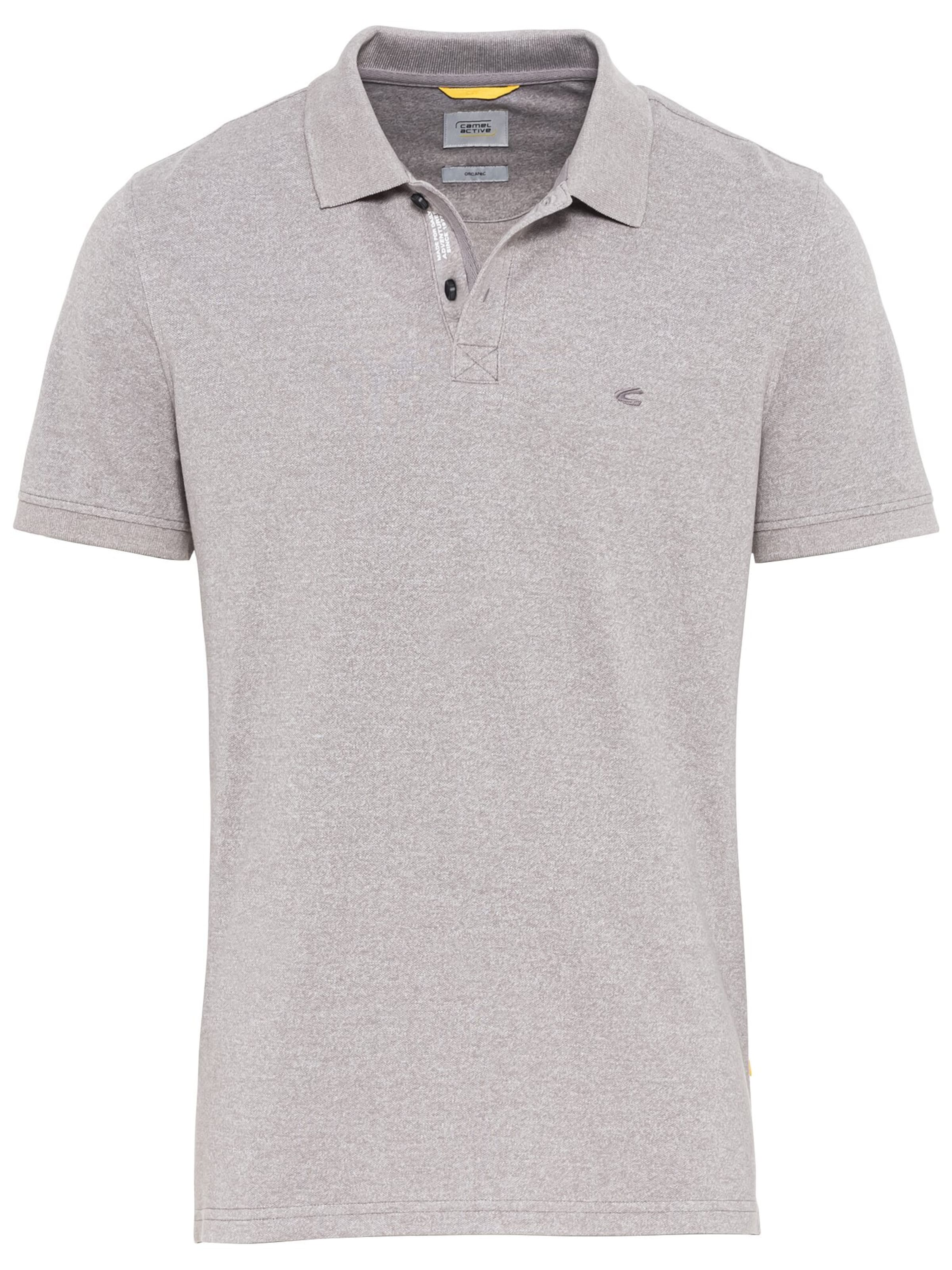 CAMEL ACTIVE Kurzarm Poloshirt aus nachhaltigem Baumwollmix in Grau: Vorderseite