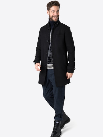 JACK & JONES Between-Seasons Coat 'Melton' in Black