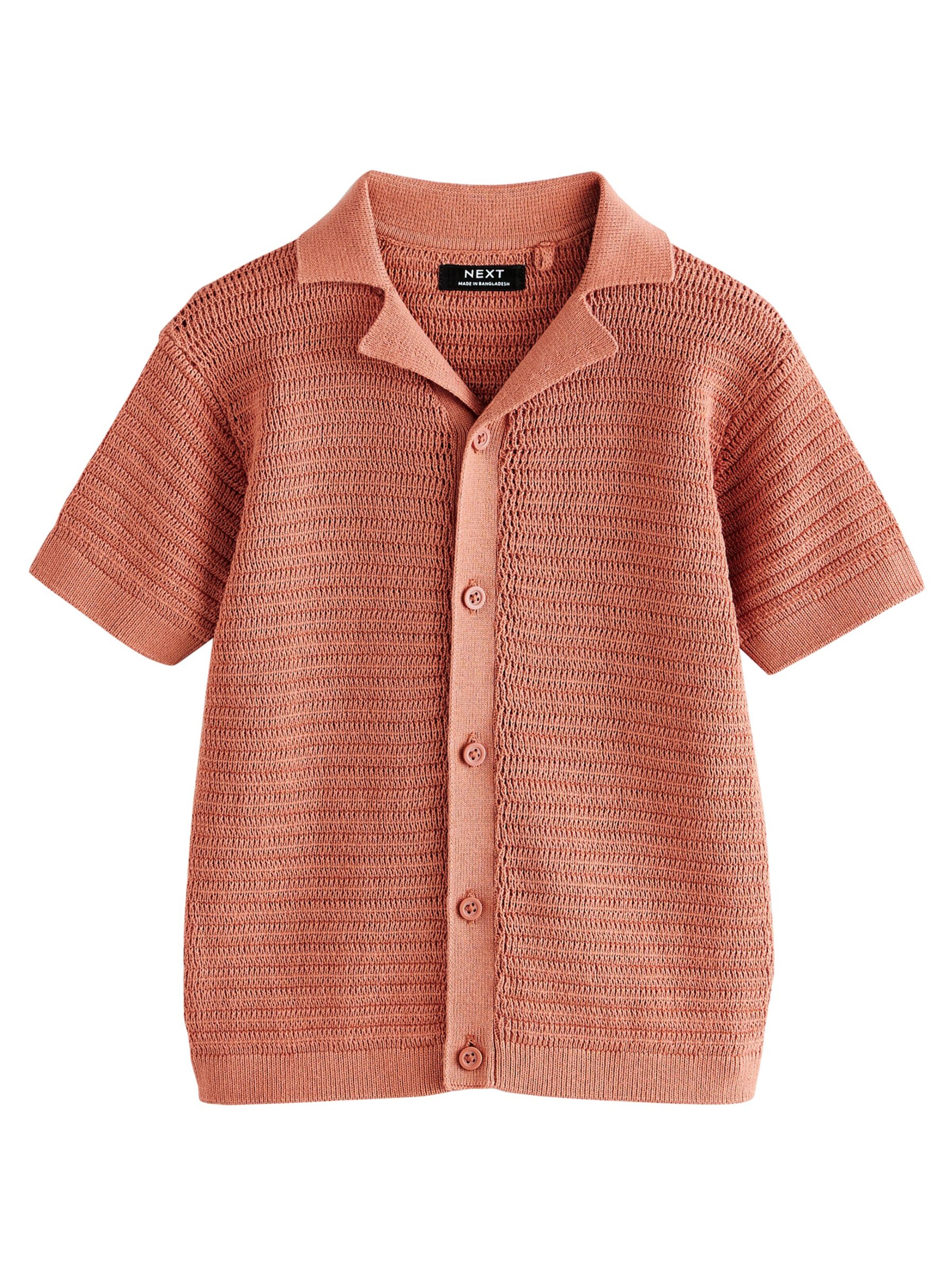 Next Πλεκτή ζακέτα σε καφέ: μπροστά