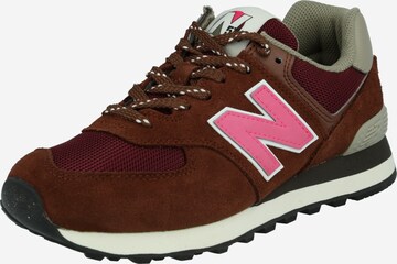 Baskets basses '574' new balance en marron : devant