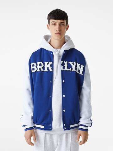 Bershka Between-Season Jacket in Blue: front