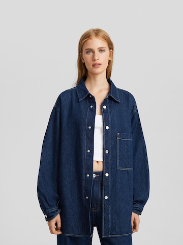 Chemisier Bershka en bleu : devant