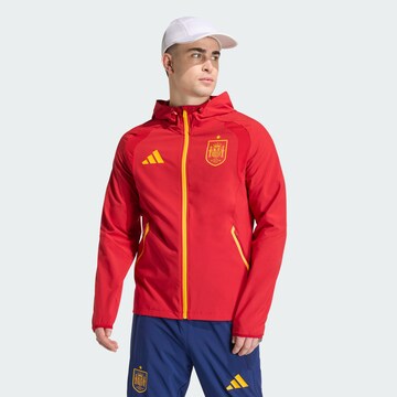 ADIDAS PERFORMANCE Φθινοπωρινό και ανοιξιάτικο μπουφάν 'Spain Tiro Travel Full Zip Windbreaker' σε κόκκινο: μπροστά