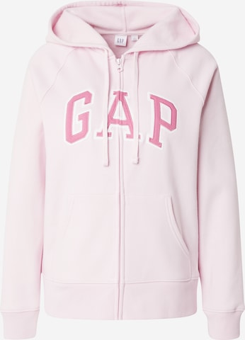 GAP Zip-Up Hoodie 'HERITAGE' in Pink: front