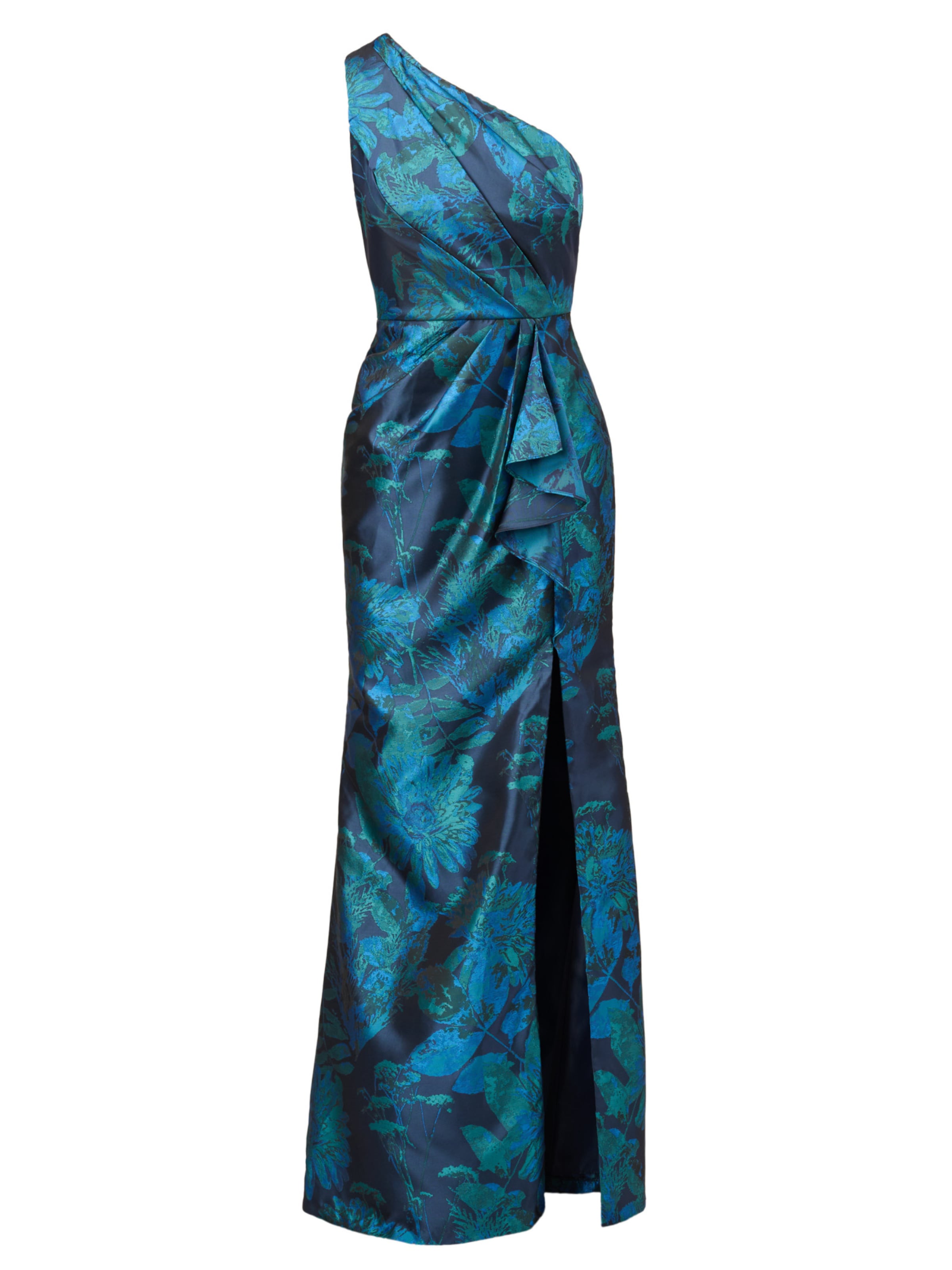Adrianna Papell Avondjurk 'One Shoulder Jacquard Gown' in Blauw: voorkant