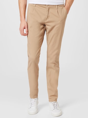 Slimfit Pantaloni con pieghe 'Cam' di Only & Sons in beige: frontale