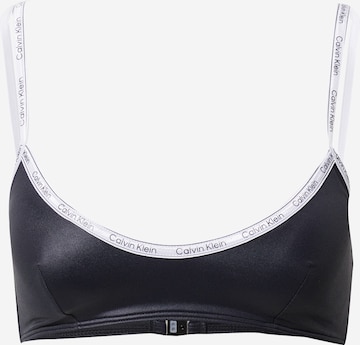 Sutien costum de baie de la Calvin Klein Swimwear pe negru: față