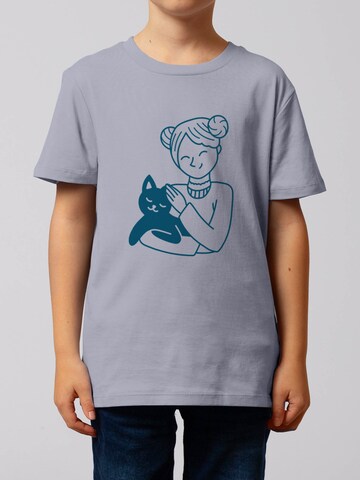 T-Shirt 'Mädchen und Katze' watabout.kids en violet : devant