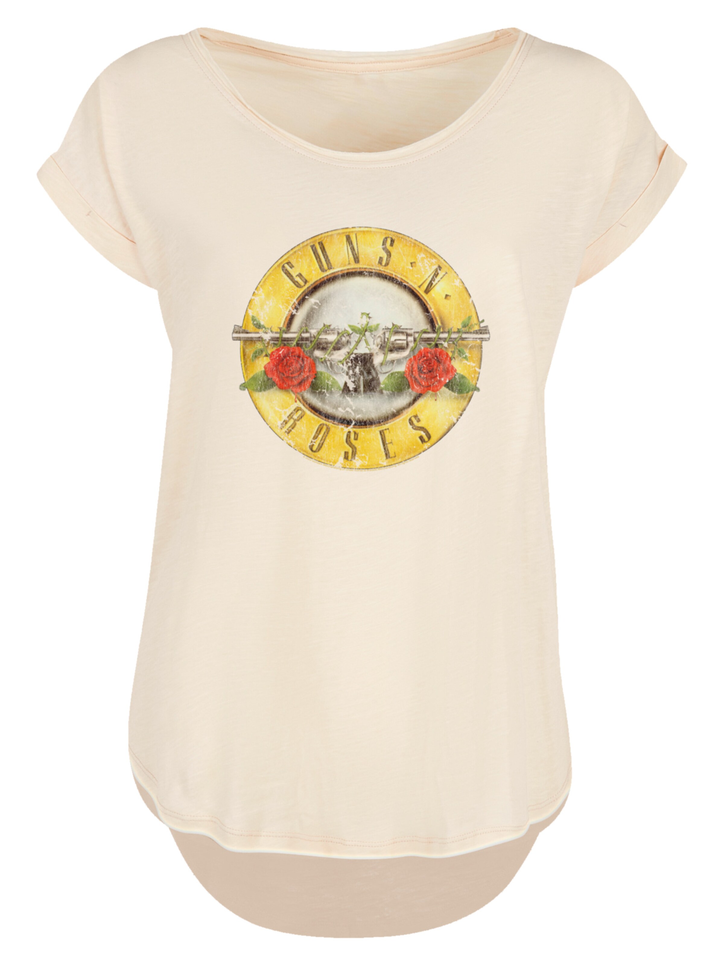 T-shirt 'Guns 'n' Roses Vintage Bullet Logo' F4NT4STIC en beige : devant