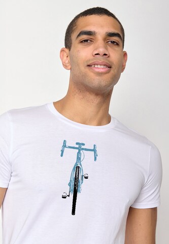 Maglietta 'Bike Front Stamp' di GREENBOMB in bianco