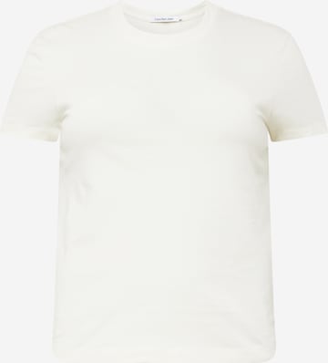 Tricou de la Calvin Klein Jeans Curve pe alb: față