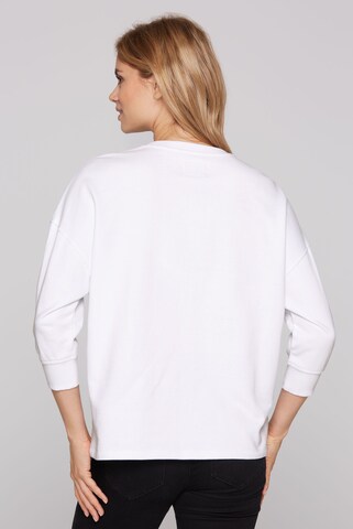 Soccx Sweatshirt mit Wording Print und 3/4-Arm in Weiß