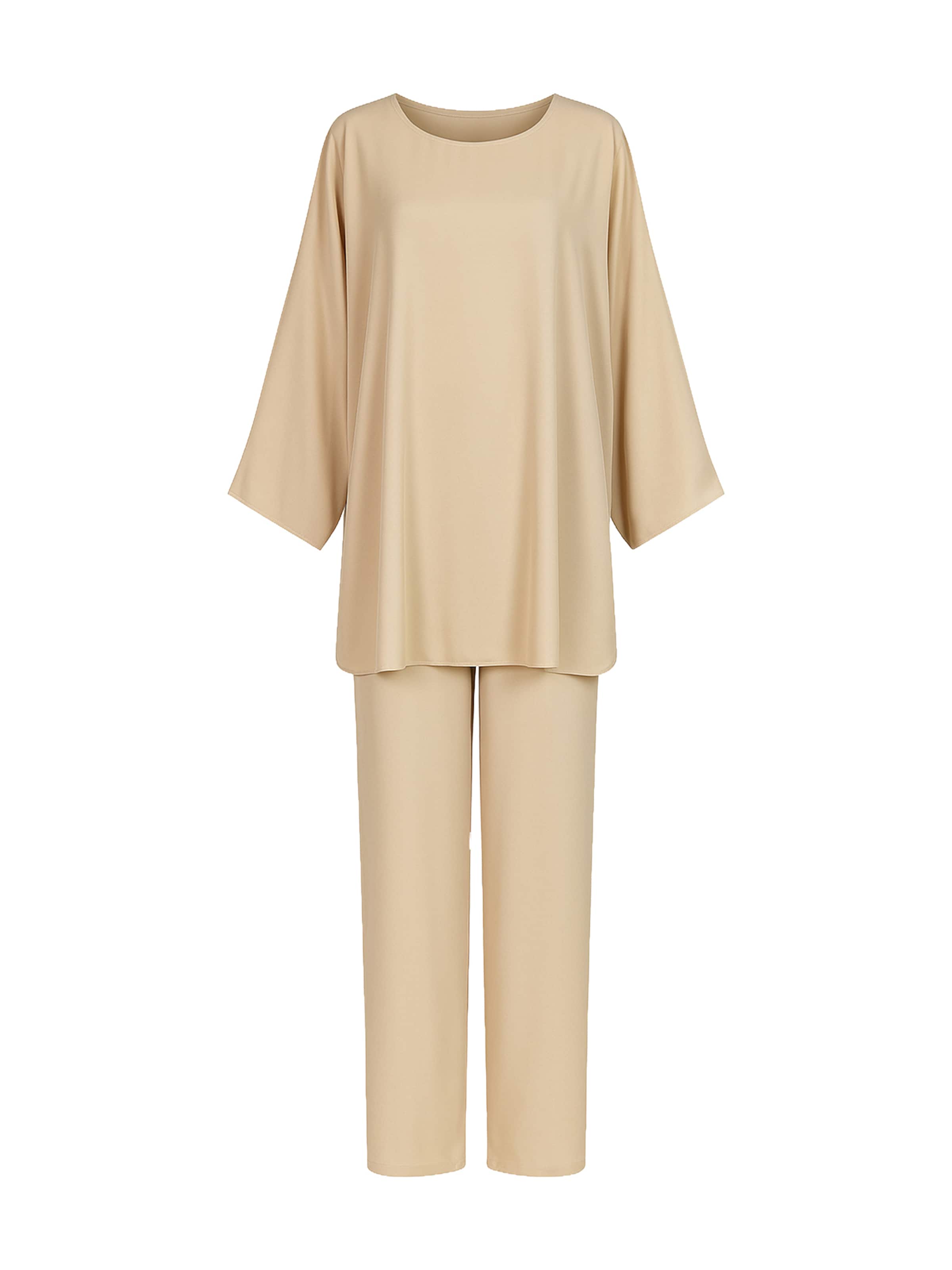 Elara Hausanzug in Beige: Vorderseite