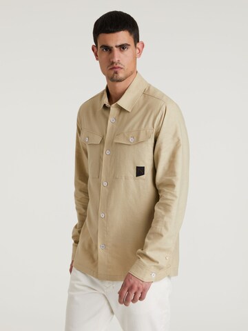 CHASIN' Regular fit Button Up Shirt 'Stryke' in Beige