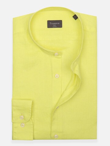 Slim fit Camicia business 'Caravaggio Essentials Linen Man Shirt Light Blue' di 7Camicie in giallo