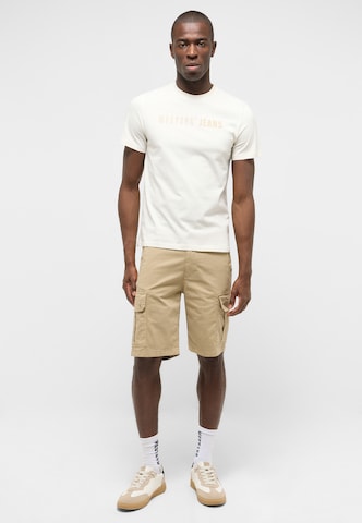 MUSTANG Wide leg Cargo trousers 'Harry Papertouch' in Beige: front