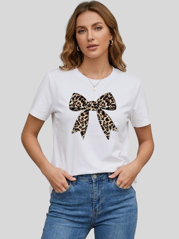 T-shirt 'Women's Short Sleeve Shirt Summer Tops' LapaPlus en blanc : devant