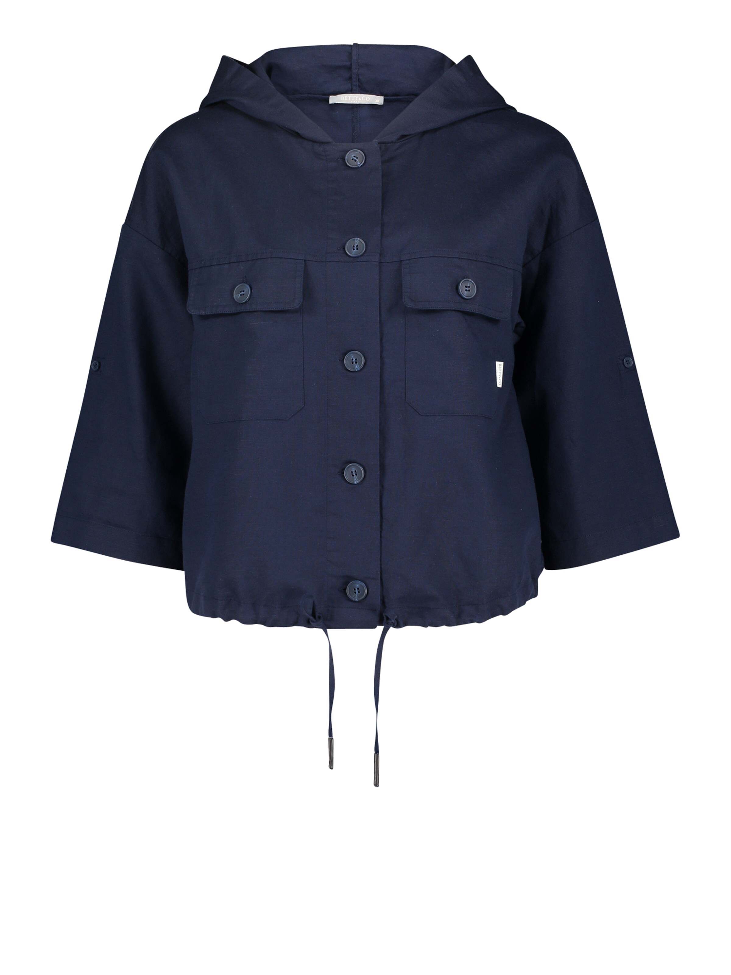 Frauen Blazer Betty & Co Leinenjacke mit Kapuze in Marine - OR99499 Frauen Blazer Betty & Co Leinenjacke mit Kapuze in Marine - OR99499