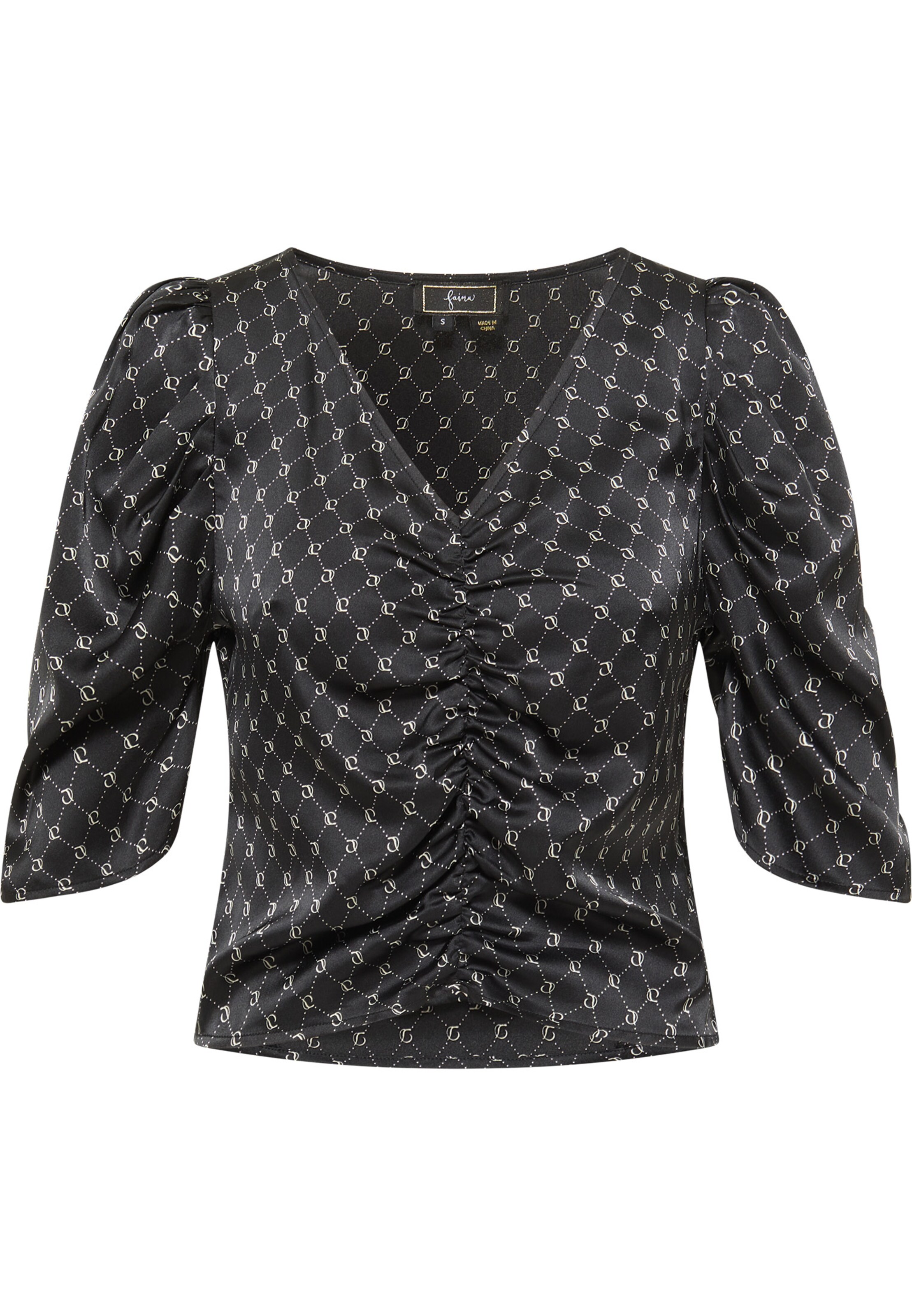 Bluză de la faina pe negru: față