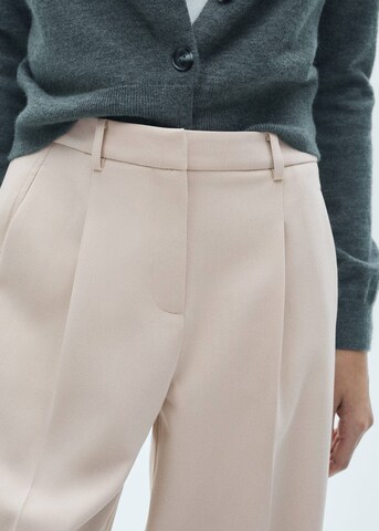 MANGO Loosefit Bandplooibroek 'Wanda' in Beige