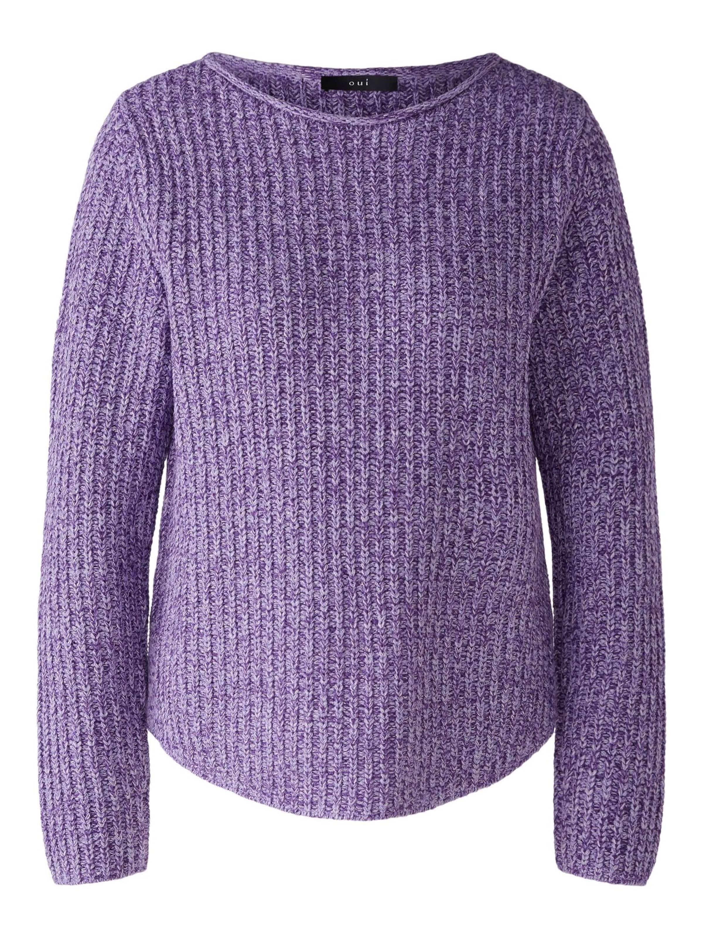 Oui Damen Pullover NAOLIN - Baumwollmischung Uni | Gerader Schnitt Rundhals