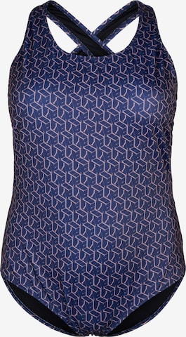 Swim by Zizzi - Soutien Bustier Fato de banho 'STHELMA' em roxo: frente