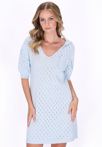 Robes en maille DreiMaster Vintage en bleu : devant