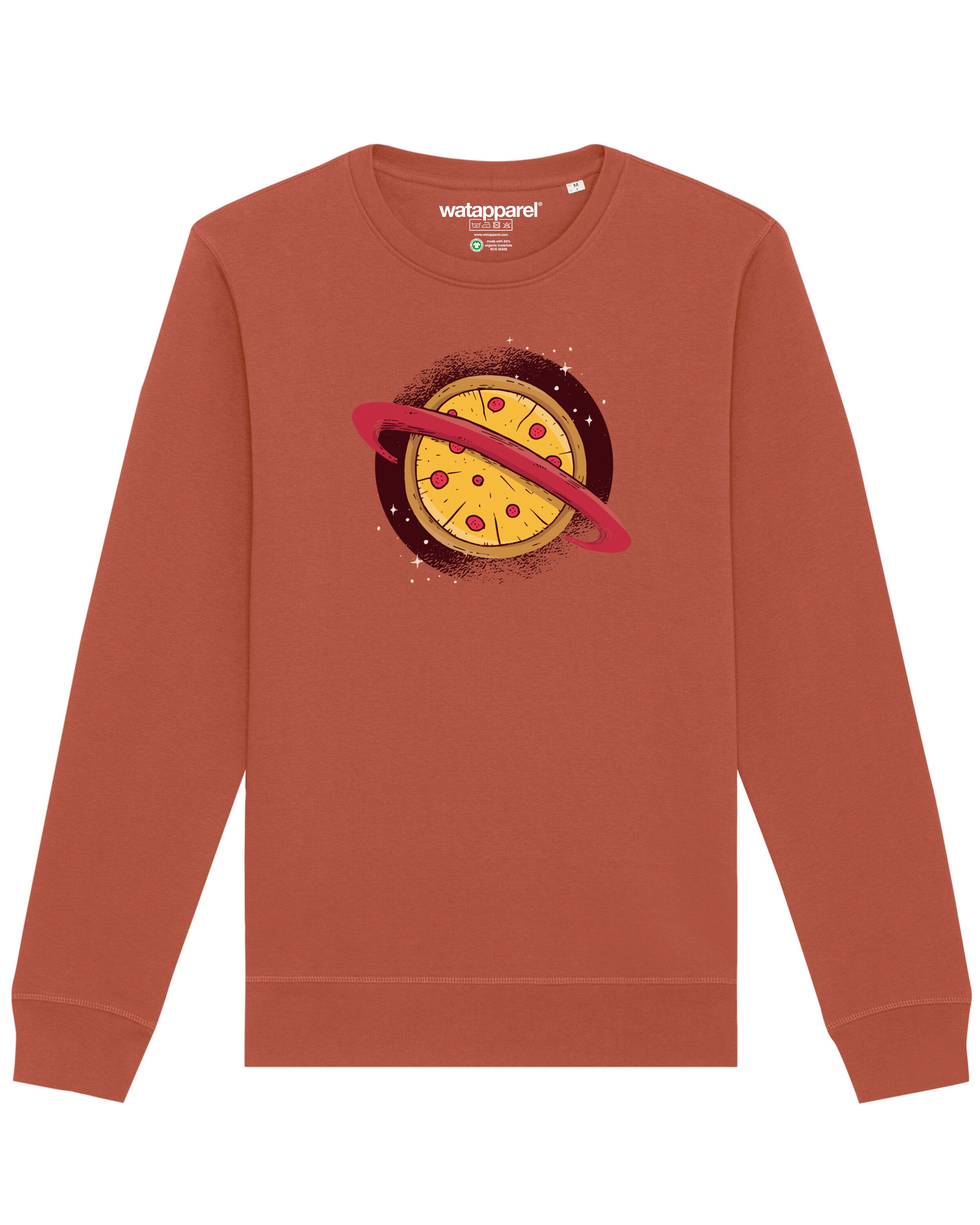 Watapparel Sweatshirt ' Pizza Planet ' in Brown: front