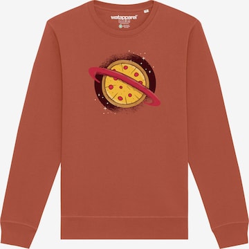 Watapparel Sweatshirt ' Pizza Planet ' in Brown: front