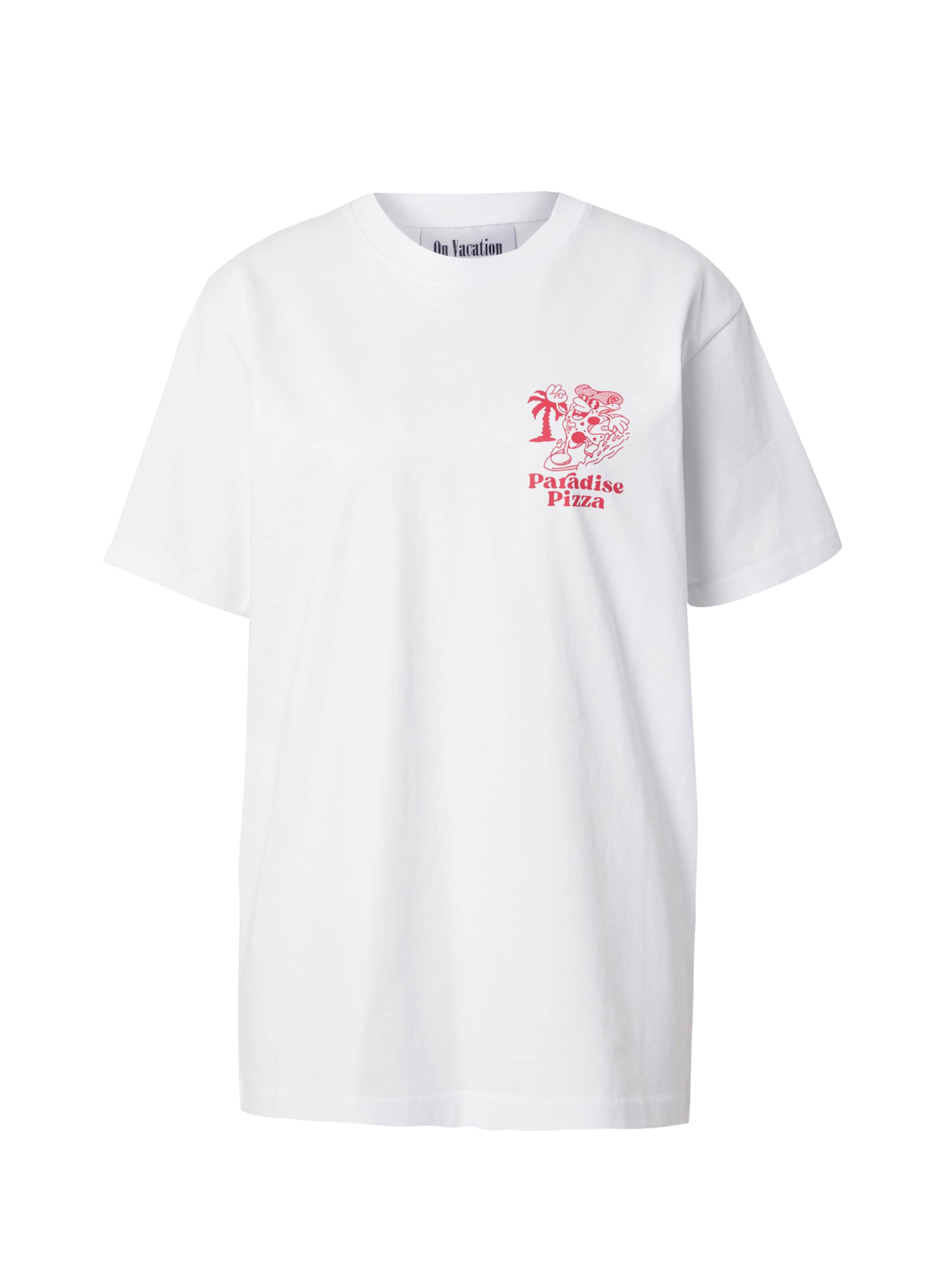 Maglietta 'Paradise Pizza' di On Vacation in bianco: frontale