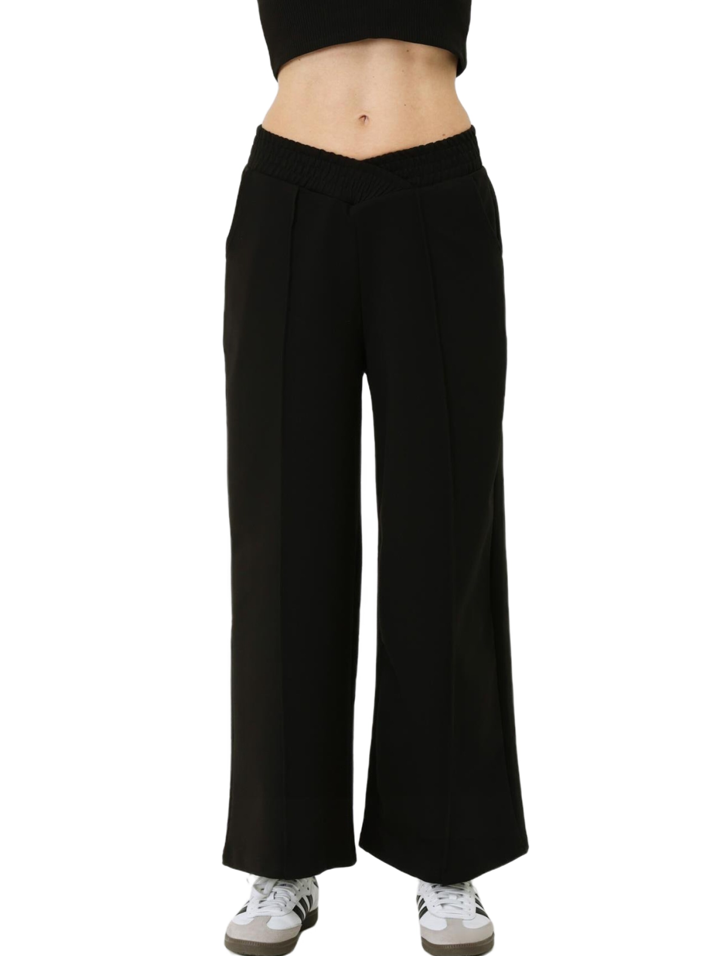 C&City Wide leg Broek in Zwart: voorkant