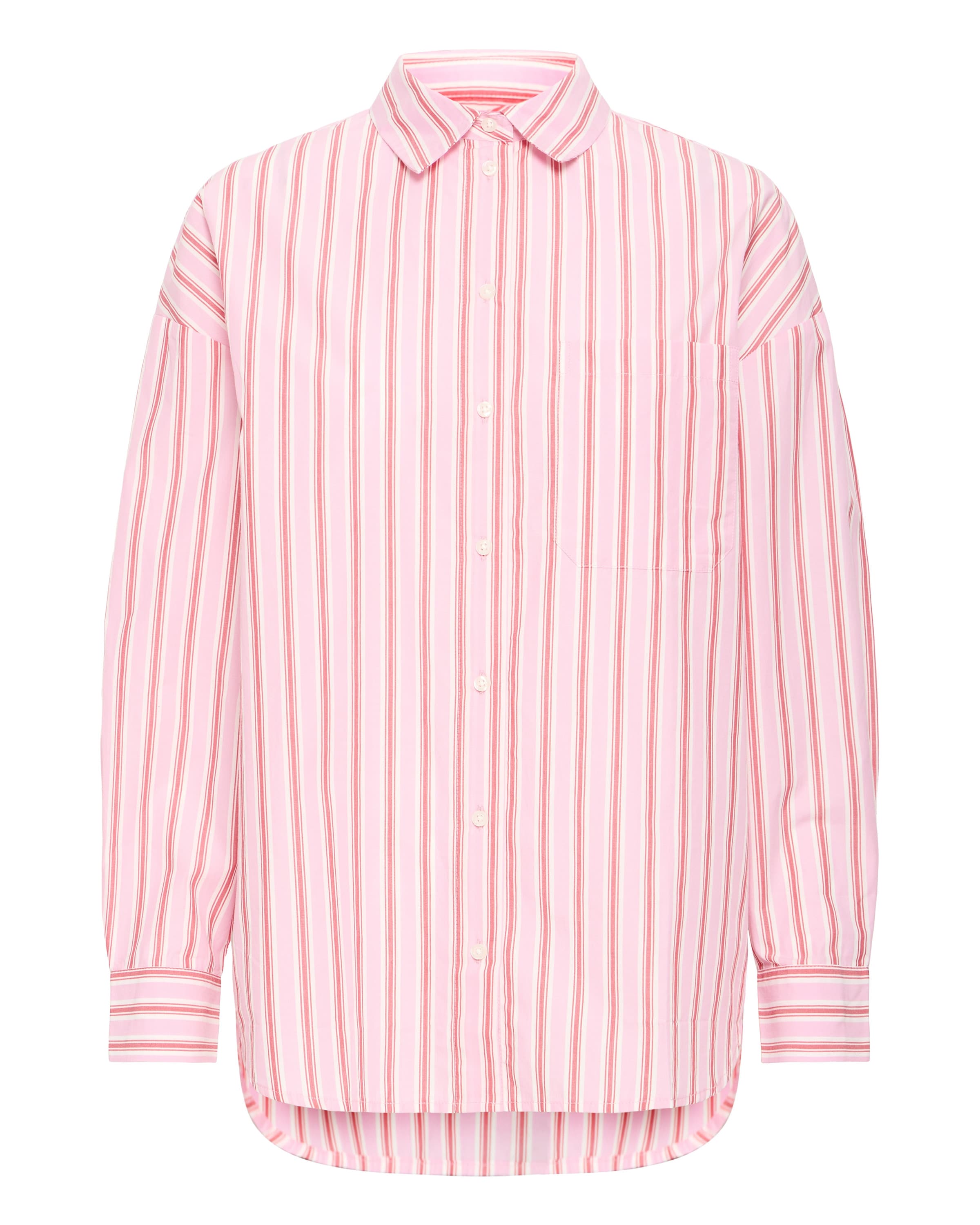 ICHI Blouse 'IHFluca' in de kleur Lichtroze / Watermeloen rood / Wit, Productweergave