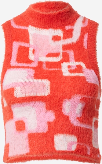 Vintage Supply Top z naramnicami | kremna / roza / rdeča barva, Prikaz izdelka
