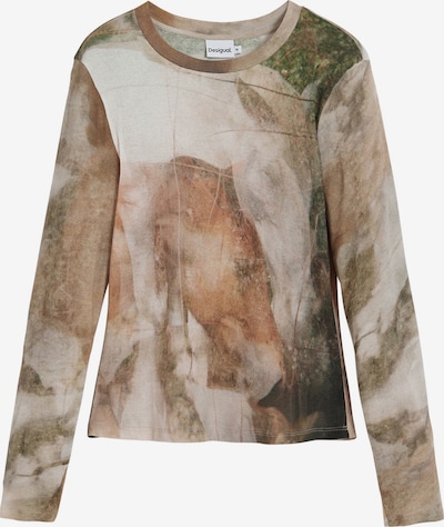 Marškinėliai iš Desigual, spalva – ruda / balta, Prekių apžvalga