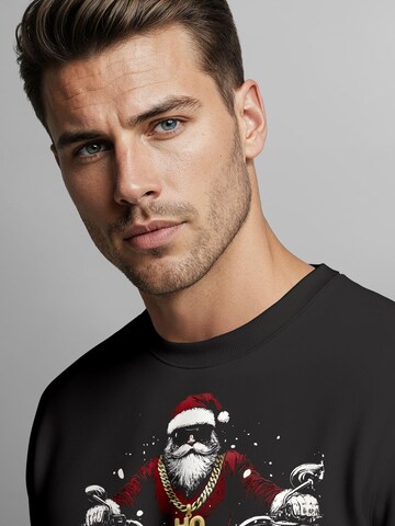 Neverless Sweatshirt 'Santa Biker' in Schwarz