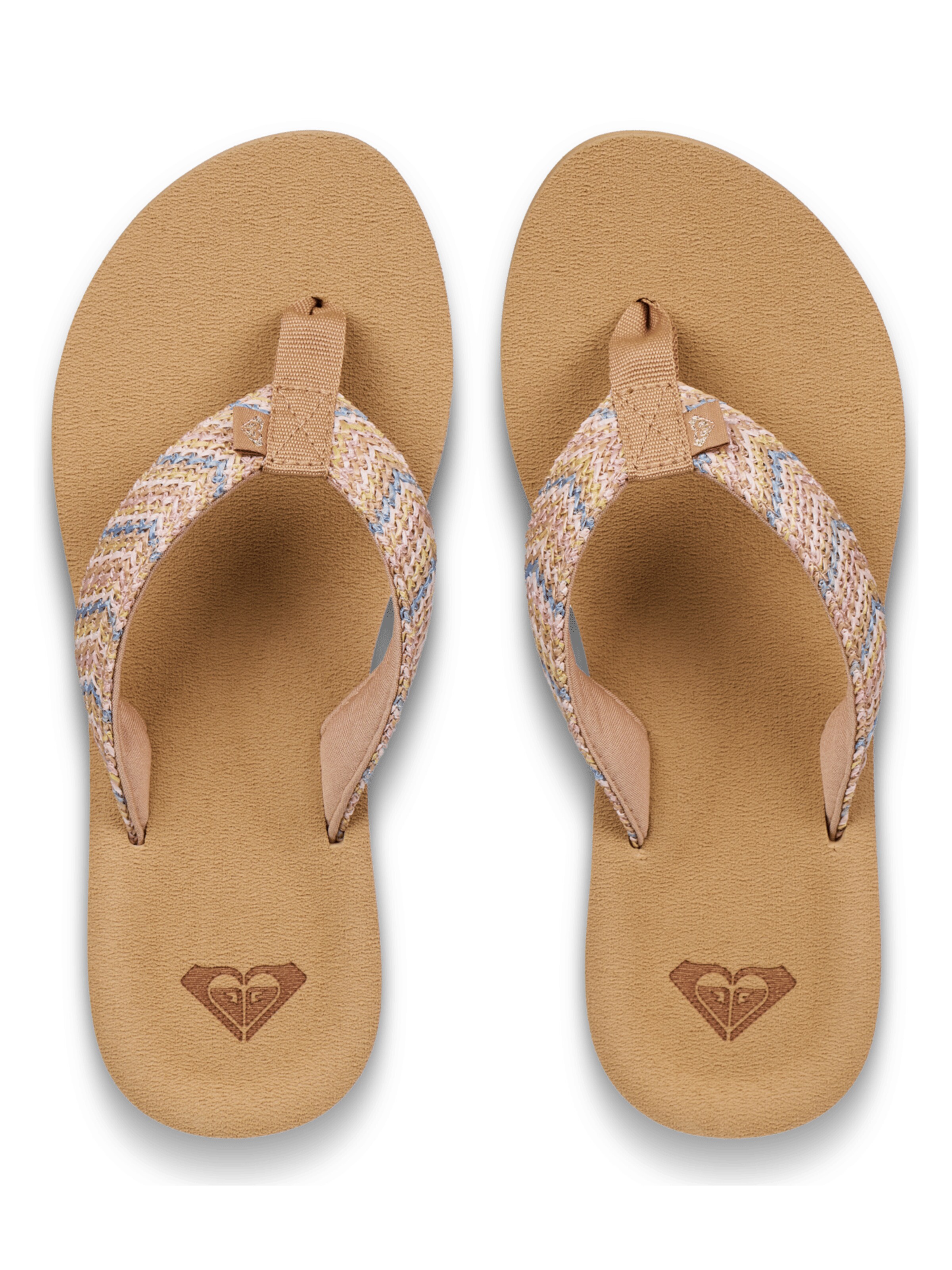 ROXY T-Bar Sandals 'Porto Raffia' in Brown