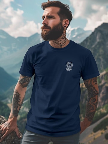 Neverless Shirt 'Compass' in Blau: Vorderseite