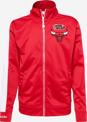 Mitchell & Ness Zip-Up Hoodie 'Flashback' in Red: front