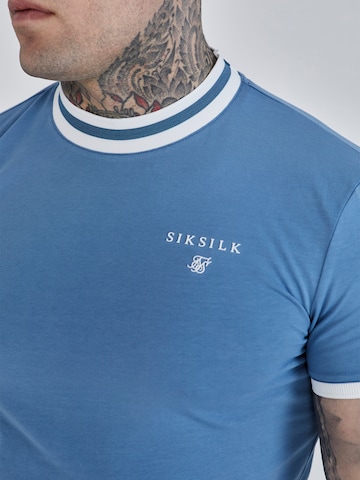 SikSilk Shirt 'Blau Ringer' in Blue